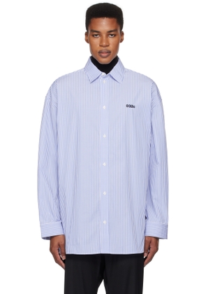 032c Blue & White Office Oversized Shirt