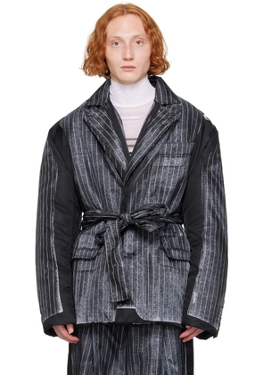 Jean Paul Gaultier Black 'The Trompe-L'ail' Padded Coat