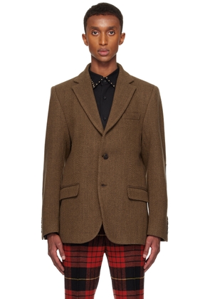 Ernest W. Baker Brown Classic Single-Breasted Blazer