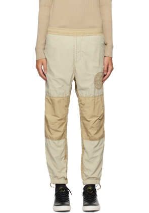 Stone Island Beige Brushed Nylon Sweatpants
