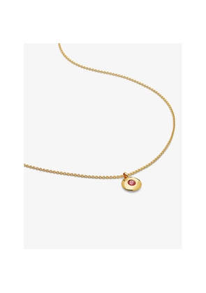 Womens Monica Vinader Birthstone 18ct Yellow Gold-Plated Vermeil Sterling-Silver and Ruby Pendant Necklace