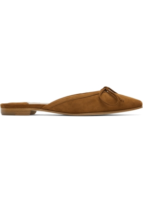 Manolo Blahnik Brown Ballerimu Slippers