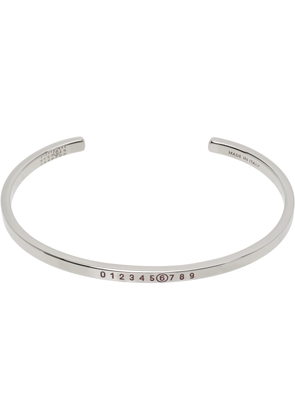 MM6 Maison Margiela Silver 'Year of the Snake' Minimal Logo Cuff Bracelet