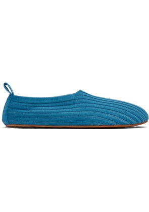 Meta Campania Collective Blue Aime Silk Rib Knit Flats