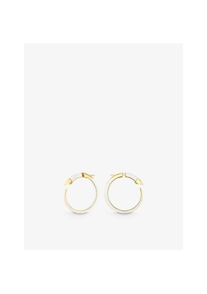 Womens Sabre Solis Shaun Leane 18ct Yellow Gold-Plated Vermeil Sterling-Silver and Enamel Hoop Earrings