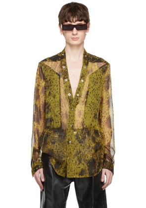 Rick Owens Yellow Hollywood Larry Fogpocket Shirt