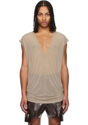 Rick Owens Taupe Hollywood Deep V SL T-shirt