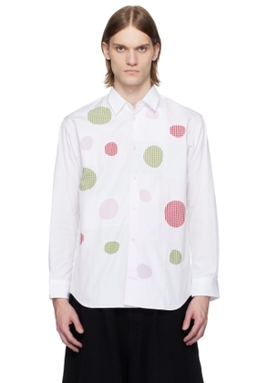 Comme des Garçons Shirt White Cotton Poplin & Check Shirt