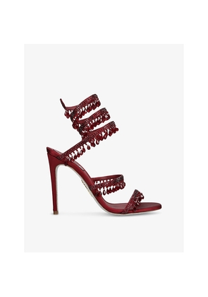 Womens Rene Caovilla Chandelier 105 Crystal-Embellished Satin Heeled Courts