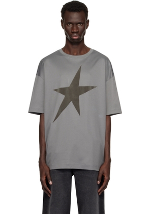 Mugler Gray Velvet Star T-shirt