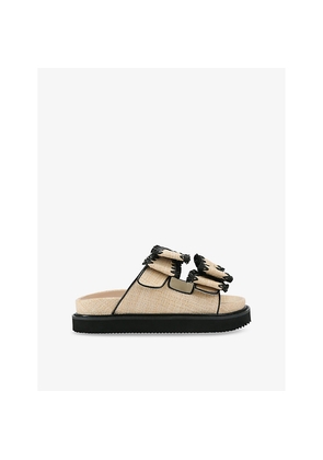 Womens KG Kurt Geiger Robbie Bow-Embellished Raffia Sandals