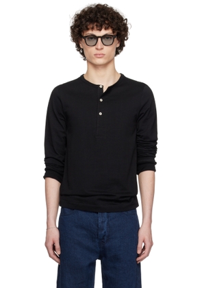 Merz b. Schwanen Black 206 Loopwheeled Henley