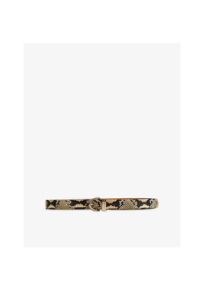 Womens Khaite Bambi Python-Embossed Leather Belt