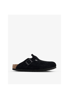 Womens Birkenstock Boston Buckle-Embellished Suede Sandals