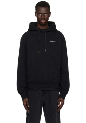 JACQUEMUS Black 'The embroidered sweatshirt' Hoodie