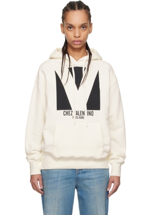 Valentino Off-White Cotton 'Chez Valentino' Print Hoodie