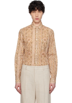 Valentino Beige Voyage Imaginaire Muslin Shirt