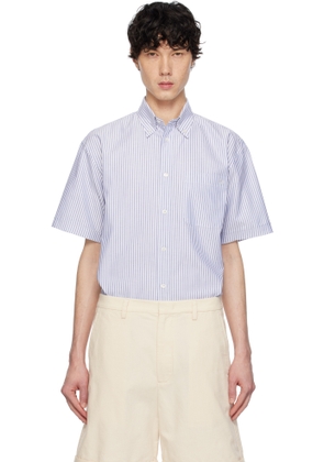 Valentino White & Navy Striped Oxford Shirt