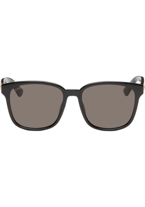 Gucci Black Lines Thin Square Acetate Sunglasses