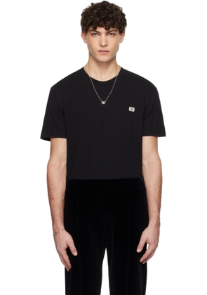 Valentino Black Cotton VLogo Patch T-shirt
