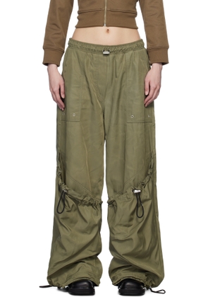 The Attico Khaki Long Cargo Pants