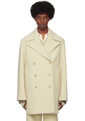 AURALEE Green Sponge Wool Melton Peacoat