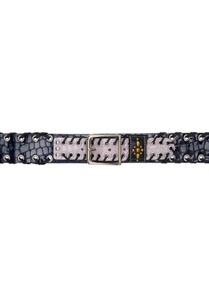 Chopova Lowena Navy & Purple Frei Croc Trouser Belt