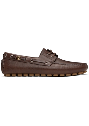 Valentino Garavani Brown Driver Fastaway Buffalo Loafers