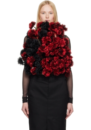 Noir Kei Ninomiya Red & Black Floral Top