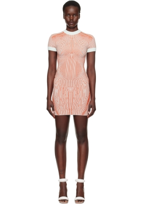 Jean Paul Gaultier Orange & Green 'The Morphing Pinstripes Jacquard' Minidress