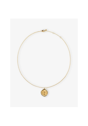 Womens Monica Vinader Initial T Stamp 18ct Yellow Gold Vermeil Necklace