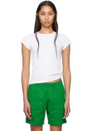 Re/Done White Hanes Edition Varigated 60s Slim T-shirt