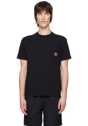 Stone Island Black Organic Cotton Jersey Fissato Effect T-shirt