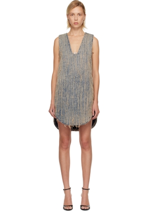Diesel Blue & Beige De-Laris-Dress-S2 Denim Minidress