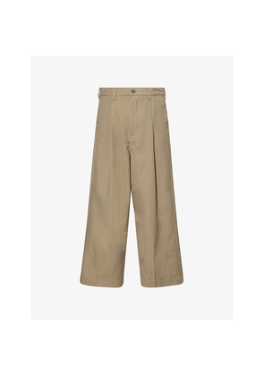 Mens Obey Oliver Pleated Straight-Leg Woven Trousers