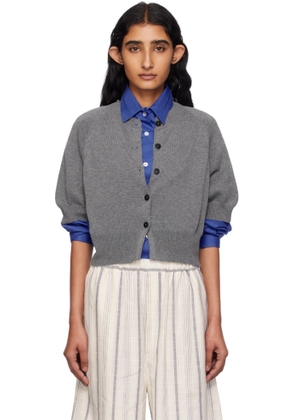 Cordera Gray Cotton Cashmere Cardigan