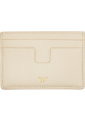 TOM FORD Beige Grain Leather Card Holder