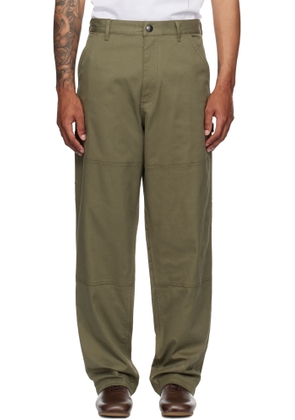 Moncler Khaki Cotton Gabardine Trousers