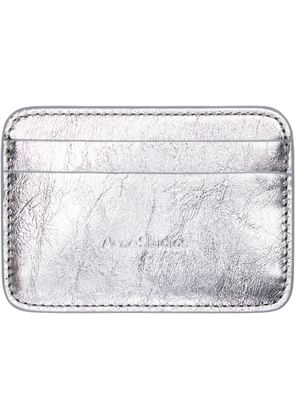 Acne Studios Silver Embossed-Logo Card Holder