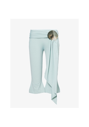 Womens Conner Ives Sash Belt Stretch-Jersey Capri Trousers