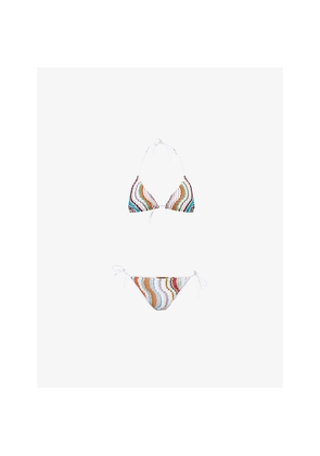 Womens Missoni Wave Metallic-Knit Bikini Set