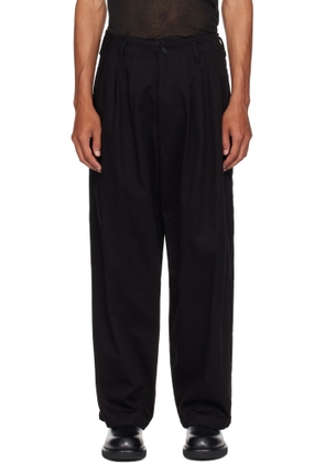 Y's For Men Black Katsuragi Side Tape Trousers