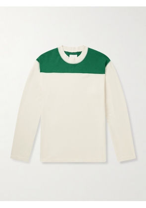 Drake's - Two-Tone Cotton-Jersey T-Shirt - Men - White - S