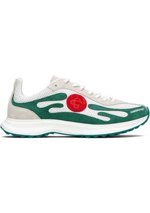 Casablanca White & Green Stade Sneakers