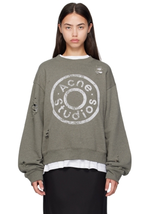 Acne Studios Gray Printed Logo Sweatshirt