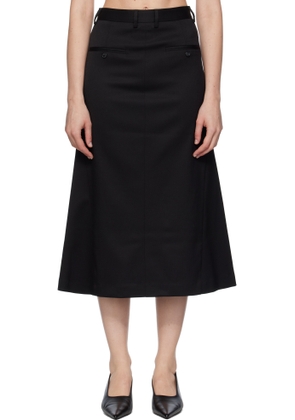 MM6 Maison Margiela Black Tailored Midi Skirt