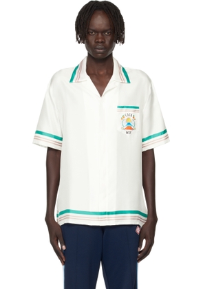 Casablanca White Open Collar Short Sleeve Shirt