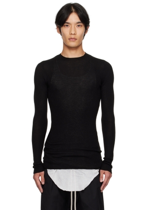Rick Owens Black Concordians Ribbed Round Neck Sweater