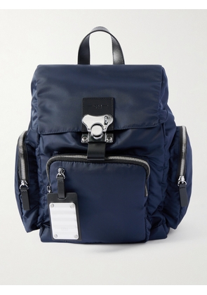 FPM Milano - Bank on the Road Butterfly PC Small Leather-Trimmed ECONYL® Backpack - Men - Blue