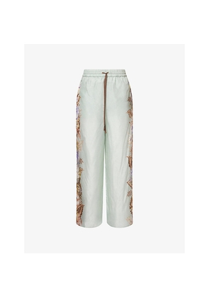 Womens Zimmermann Coco Floral Silk Trousers